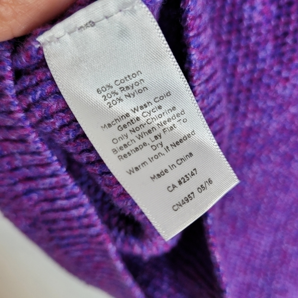 Talbots Purple Knit Waffle Sweater - Picture 11 of 11